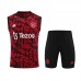 23/24 Manchester United M-U Red Black Training jersey Kit Sleeveless vest (vest + Short)-8504631