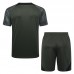 23/24 Barcelona Gray Black Training jersey Kit short sleeve (Shirt + Short)-7840755