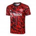 23/24 Manchester United M-U Red Black Training jersey Kit short sleeve (Shirt + Short)-1164752