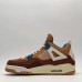 Air Jordan 4 AJ4 High Running Shoes-Brown/White-7550222