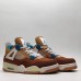 Air Jordan 4 AJ4 High Running Shoes-Brown/White-7550222