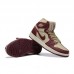 Air Jordan 1 AJ1 High Running Shoes-Khaki/Wine Red-3535647