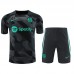 23/24 Barcelona Training Gray Black Jersey Kit short Sleeve (Shirt + Short)-7943426