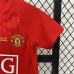 Retro 07/08 Kids Manchester United M-U Champions League Version Home Red Kids Jersey Kit short Sleeve (Shirt + Short)-6997071