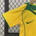 Retro 2004 Kids Brazil Home Yellow Green Kids Jersey Kit short sleeve (Shirt + Short)-3855296