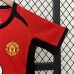 Retro 02/04 Kids Manchester United M-U Home Red Black Kids Jersey Kit short sleeve (Shirt + Short)-8123336