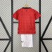 Retro 12/13 Kids Manchester United M-U Home Red White Kids Jersey Kit short sleeve (Shirt + Short)-3786536