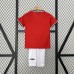 Retro 00/01 Kids Manchester United M-U Home Red White Kids Jersey Kit short sleeve (Shirt + Short)-9673766