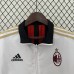 24/25 AC Milan Trench Coat Reversible Red White Windbreaker Long Sleeve-6749321