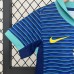 2024 kids Brazil Away Kids Blue Jersey Kit short sleeve (Shirt + Short)-9457454