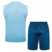 24/25 Manchester City White Blue Training Jersey Kit Sleeveless vest (Shirt + Vest)-8793946