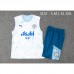 24/25 Manchester City White Blue Training Jersey Kit Sleeveless vest (Shirt + Vest)-8793946