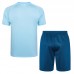 24/25 Manchester City White Blue Training Jersey Kit short Sleeve (Shirt + Short)-8092840