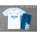 24/25 Manchester City White Blue Training Jersey Kit short Sleeve (Shirt + Short)-8092840