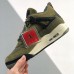 Air Jordan 4 AJ4 High Running Shoes-Army Green/White-4666558