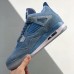 Air Jordan 4 AJ4 High Running Shoes-All Blue-7549676