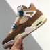 Air Jordan 4 AJ4 High Running Shoes-Brown/White-3856118