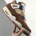 Air Jordan 4 AJ4 High Running Shoes-Brown/White-3856118