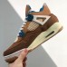 Air Jordan 4 AJ4 High Running Shoes-Brown/White-3856118