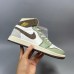 Air Jordan 1 AJ1 High Running Shoes-White/Green-9179830