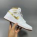 Air Jordan 1 AJ1 High Running Shoes-White/Gold-7601573