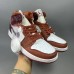 Air Jordan 1 AJ1 High Running Shoes-Brown/White-8643186