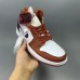 Air Jordan 1 AJ1 High Running Shoes-Brown/White-8643186