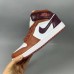 Air Jordan 1 AJ1 High Running Shoes-Brown/White-8643186