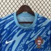 2024 Portugal Goalkeeper Blue Jersey Kit short sleeve-7364919