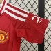 24/25 Kids Manchester United M-U Home Red Kids Jersey Kit short sleeve (Shirt + Short)-3995860