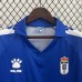 Retro 90/91 Real Oviedo Home Blue Jersey Kit Short Sleeve-3282409