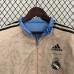 24/25 Real Madrid Trench Coat Reversible Blue Khaki Windbreaker Long Sleeve-8140659