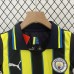 24/25 Kids Manchester City Away Green Black Kids Jersey Kit short sleeve (Shirt + Short)-5533719