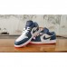 Air Jordan 1 AJ1 Running Shoes-White/Navy Blue-2230014