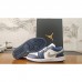 Air Jordan 1 AJ1 Running Shoes-White/Navy Blue-4811202