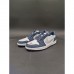 Air Jordan 1 AJ1 Running Shoes-White/Navy Blue-425545