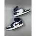 Air Jordan 1 AJ1 High Running Shoes-White/Navy Blue-2675376