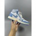 Air Jordan 1 AJ1 High Running Shoes-Gray/Blue-3568660