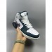 Air Jordan 1 AJ1 High Running Shoes-Gray/Navy Blue-4974635