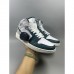 Air Jordan 1 AJ1 High Running Shoes-Gray/Navy Blue-4974635