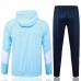 24/25 Manchester United M-U Blue Hooded Edition Classic Jacket Training Suit (Top+Pant)-7691067