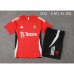 24/25 Manchester United M-U Training Red Jersey Kit short Sleeve (Shirt + Short)-9402393