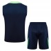 2024 Brazil Navy Blue Training jersey Kit Sleeveless Vest (Vest + Short)-9071554