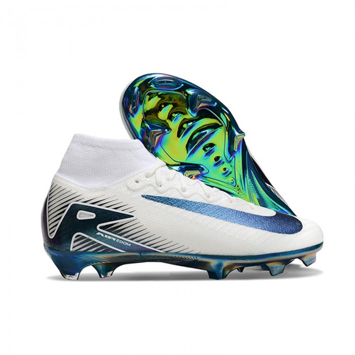 Air Zoom Mercurial Superfly IX Elite FG Soccer Shoes-White/Blue-9227627