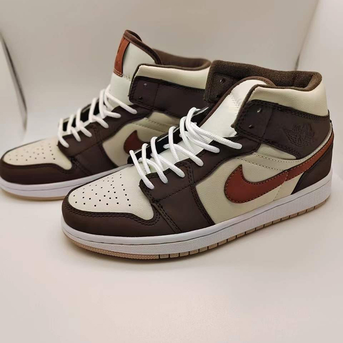 Air Jordan 1 Low AJ1 High Running Shoes-Brown/Khkia-4356136