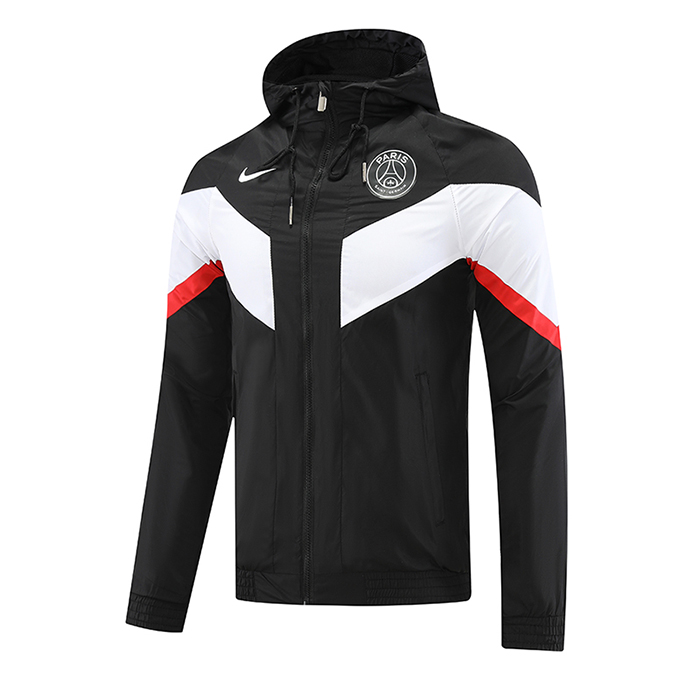 22/23 Paris Saint-Germain PSG Black White Hooded Windbreaker Black ...