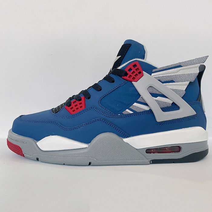 Air Jordan 4 AJ4 High Running Shoes-Navy Blue/Gray-8279982