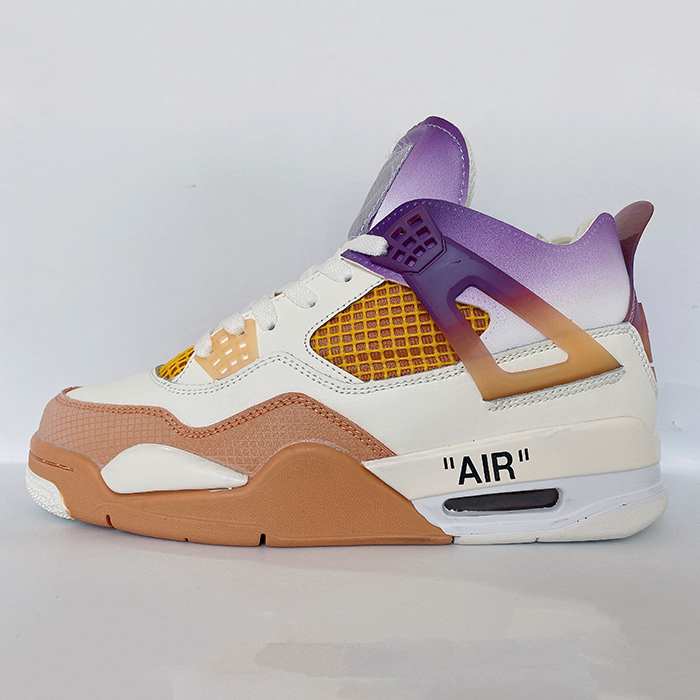 Air Jordan 4 AJ4 High Running Shoes-Brown/White-9678690