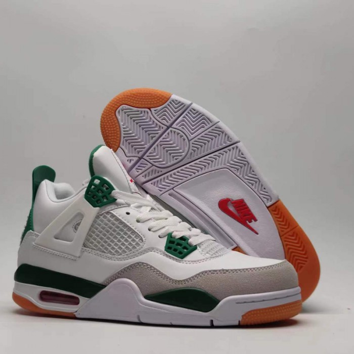 Air Jordan 4 AJ4 High Running Shoes-White/Green-1180368