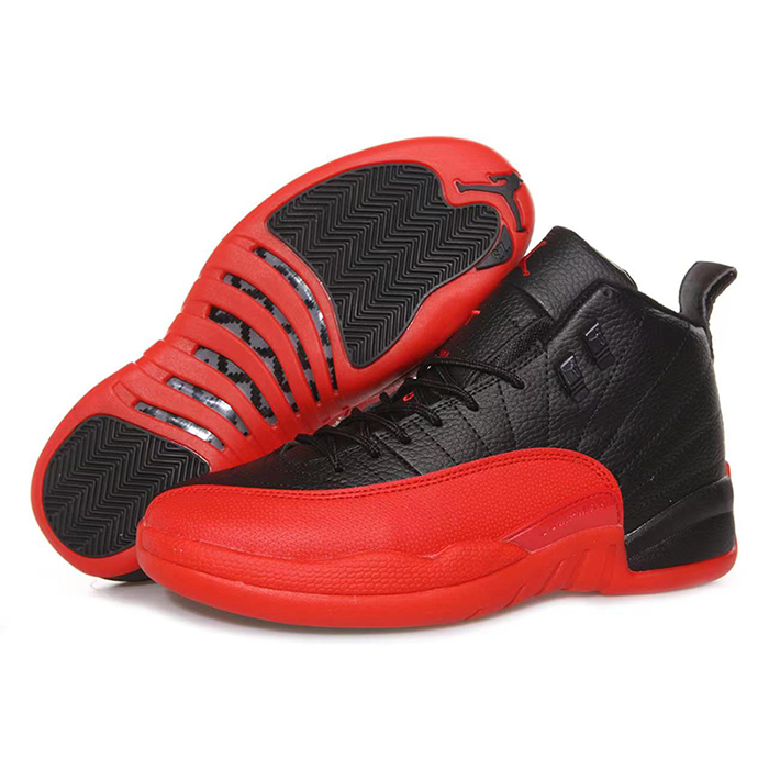 Air Jordan 12 AJ12 High Basketball Shoes-Black/Red-2286990